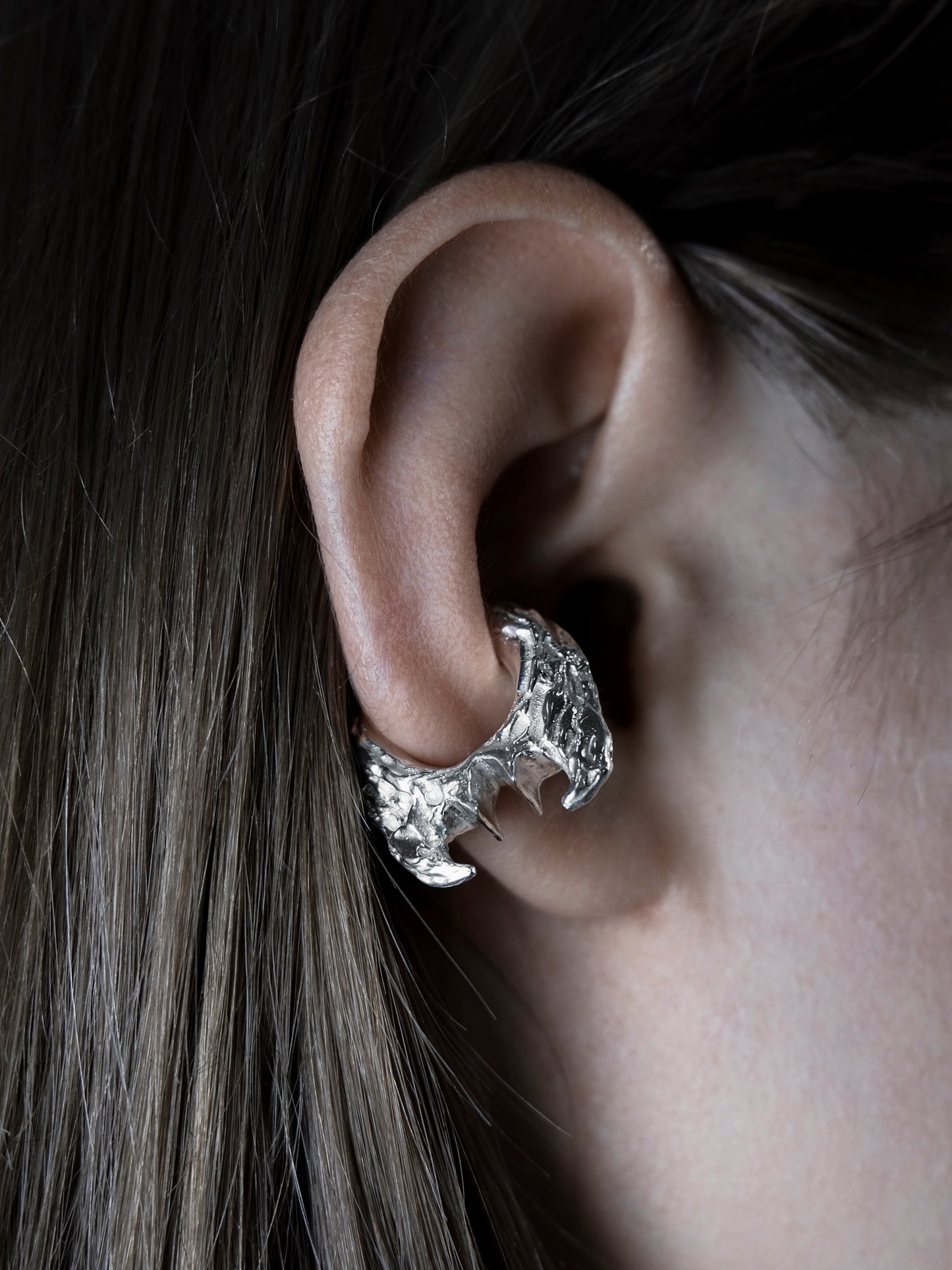 Silver Ear Cuff "Eclipse"