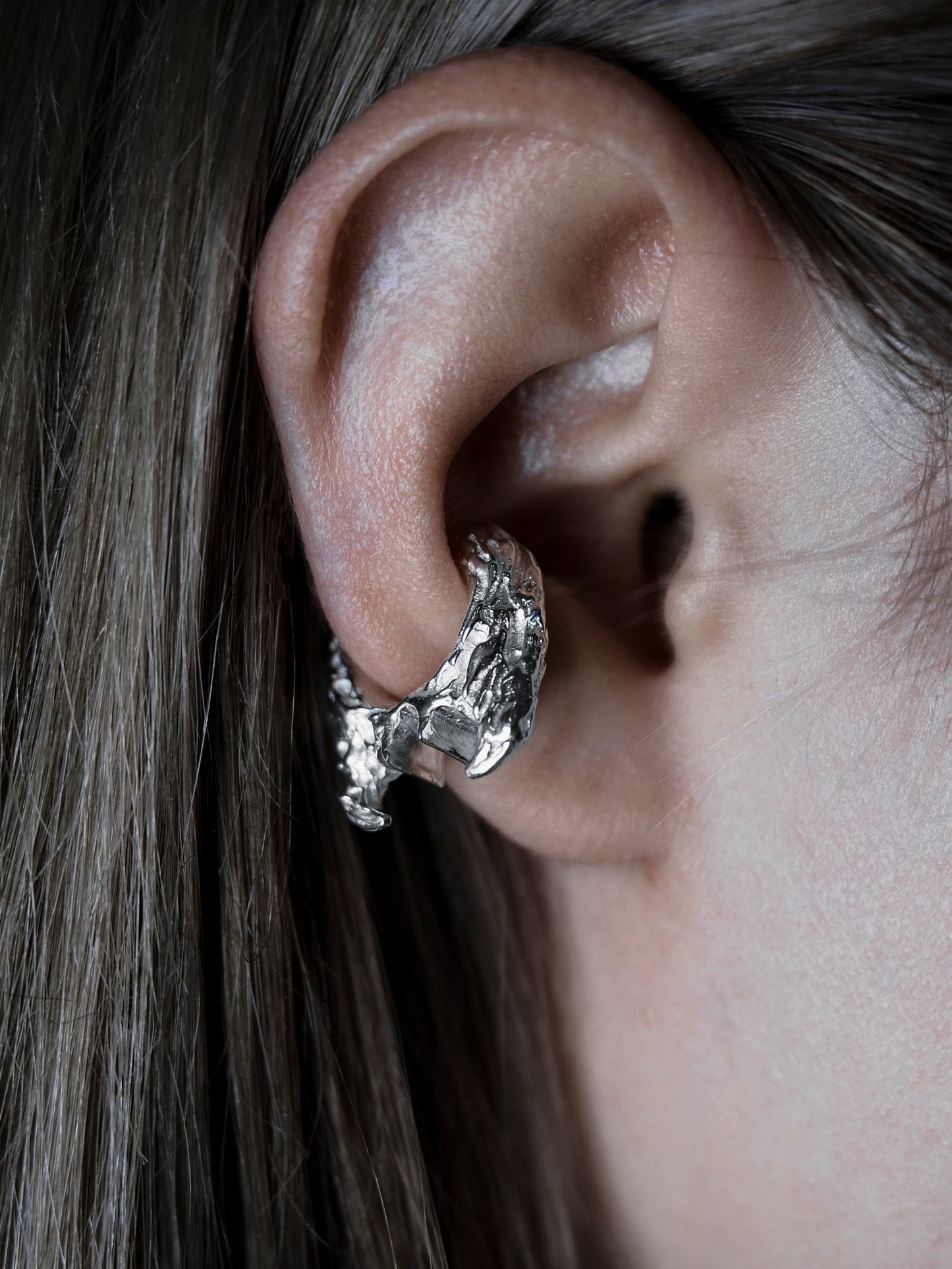 Silver Ear Cuff "Eclipse"
