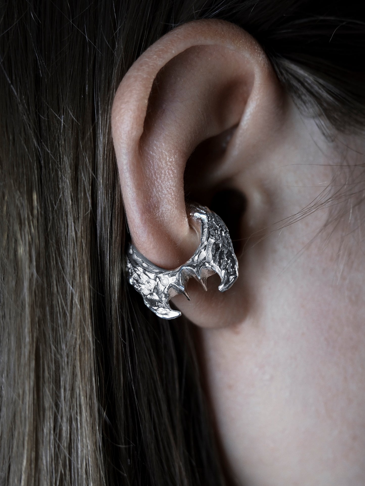 Silver Ear Cuff "Eclipse"